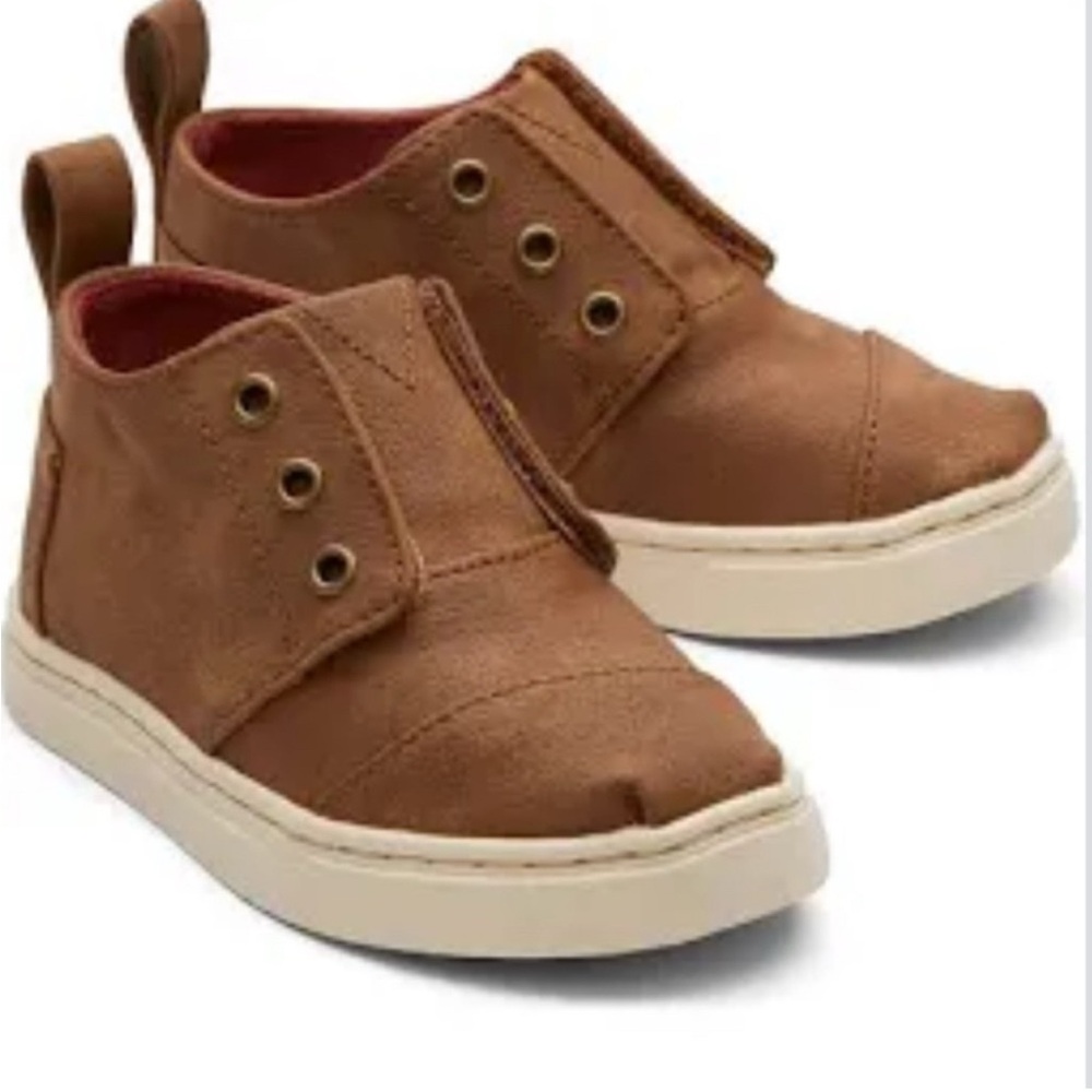 Toms Botas Brown Kids Sneakers Casual Canvas Shoe 7c